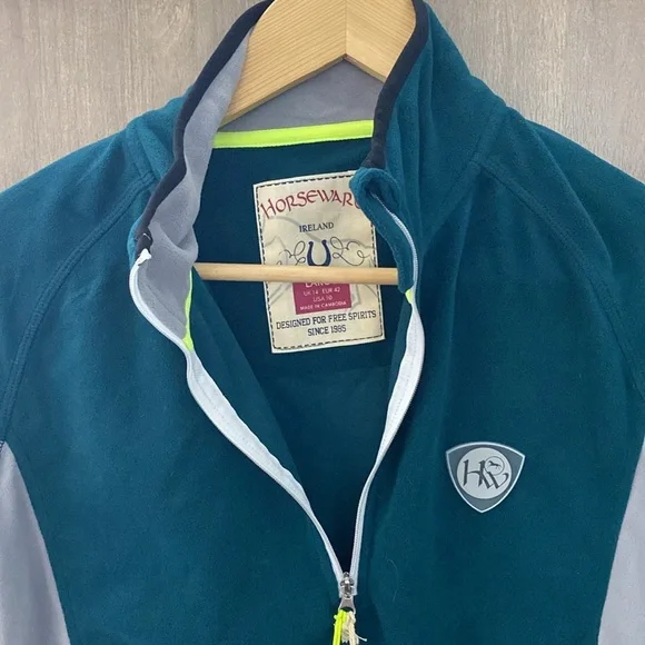 Horseware Ireland Fiona Half Zip Fleece Storm Green Women’s Size Large - Picture 7 of 16